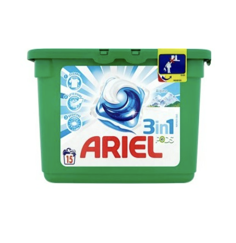 Ariel 3in1 Alpine Washing Gel Capsules 15 pcs